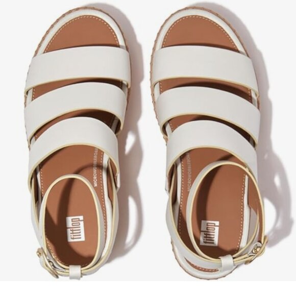 Fitflop Shoes - 9.5 FitFlop Women's Eloise Suede Leather Cork Strappy Wedge Sandals Espadrille
